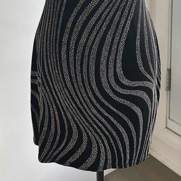 Vintage Gunne Sax by Jessica McClintock Stretch Mini Dress in Wavy Print – US 10 - Picture 3 of 7